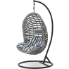 Buy Hanging Garden Chair Rattan Synthetic Design Boho Bali Egg Style - Etania Grey 60017 - prices